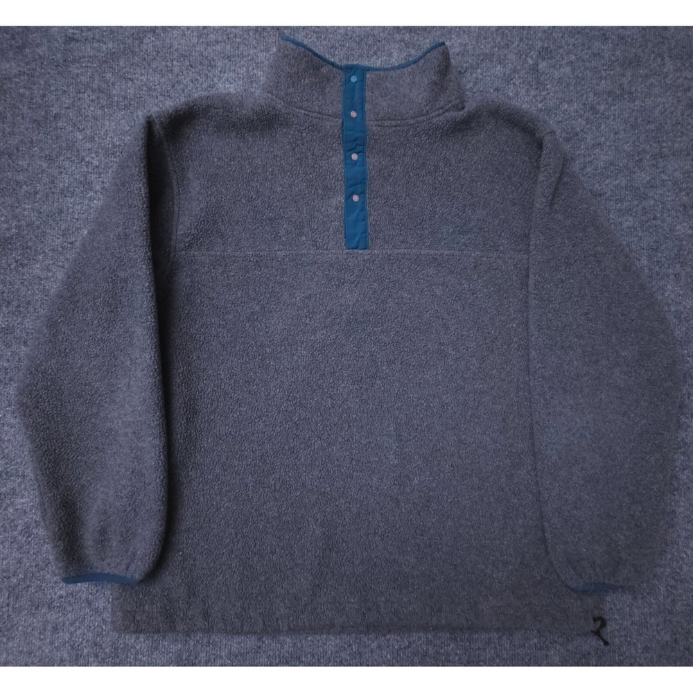 Vtg 90s L.L. Bean Fleece Jacket XL Gorpcore Snap Pullover Gray Cursive USA